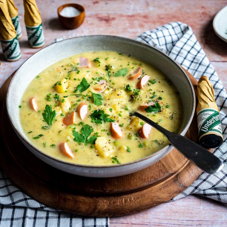 Underberg potato soup with saussages